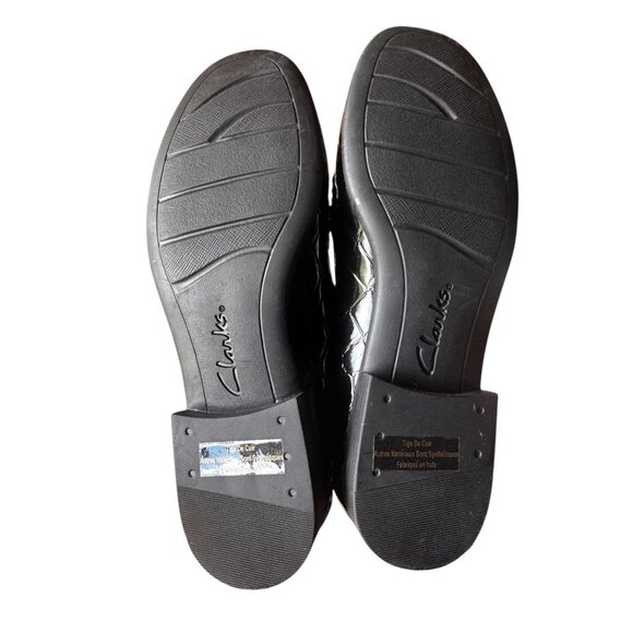 Clarks Bendables Black Embossed Croc Loafers Women's 7.5M Slip-On Comfort Shoes - Picture 8 of 10